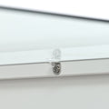 6Mm Glass Top Coffee Table With Open Shelves And Cabinets, Geometric Style Cocktail Table With Great Storage Capacity, Modernist 2 Tier Center Table For Living Room, White White Particle Board