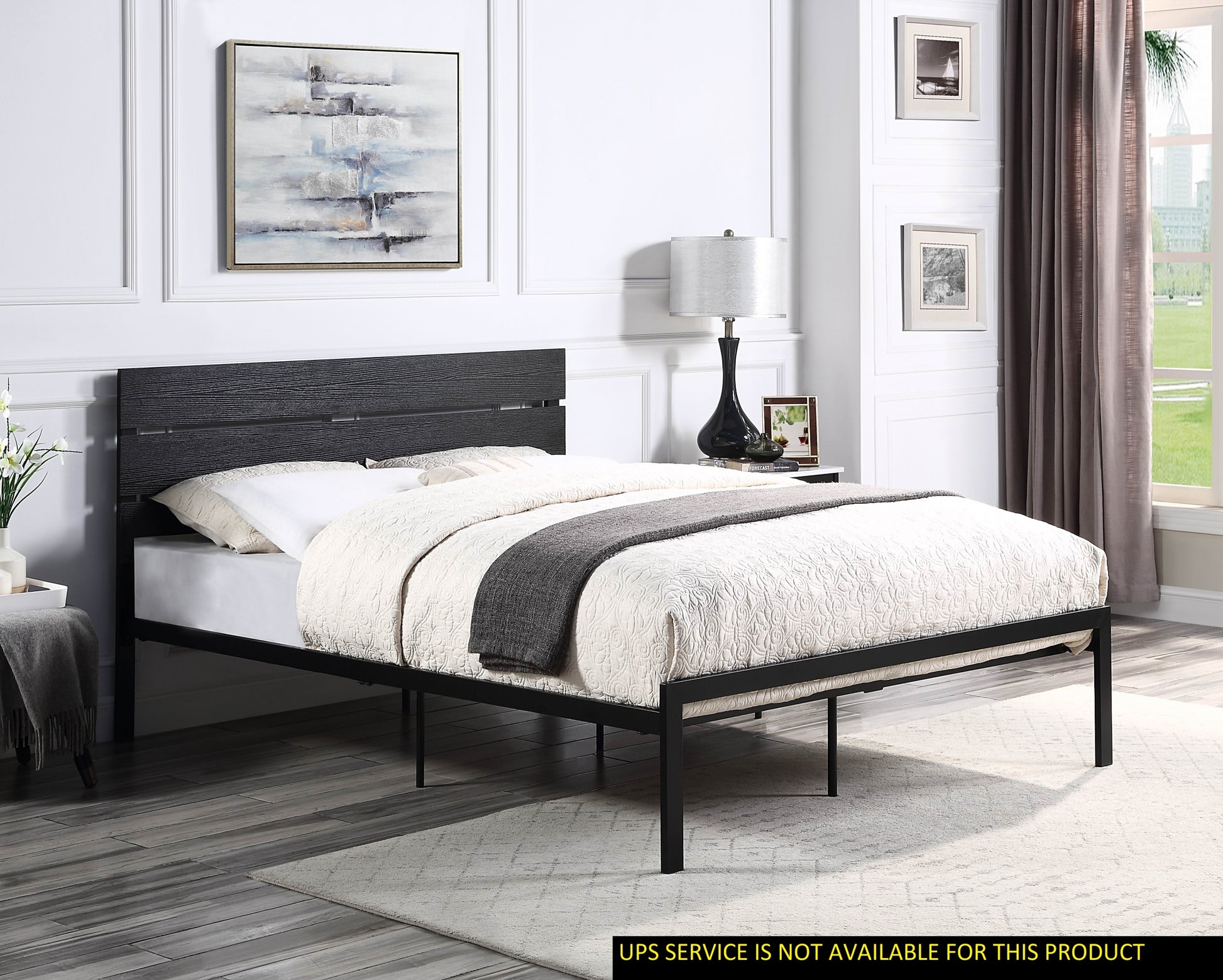 Black Metal Frame Full Size Bed 1Pc Full Black Metal Bedroom Metal