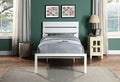 White Metal Frame Twin Size Bed 1Pc Casual Style Bedroom Furniture Twin White Metal Bedroom Metal