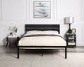 Black Metal Frame Queen Size Bed 1Pc Queen Black Metal Bedroom Metal
