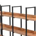 5 Tier Bookcase Home Office Open Bookshelf, Vintage Industrial Style Shelf, Mdf Board, Black Metal Frame, Brown Black Brown Mdf Steel