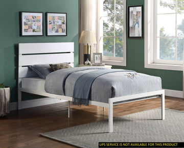 White Metal Frame Twin Size Bed 1Pc Casual Style Bedroom Furniture Twin White Metal Bedroom Metal