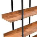 5 Tier Bookcase Home Office Open Bookshelf, Vintage Industrial Style Shelf, Mdf Board, Black Metal Frame, Brown Black Brown Mdf Steel