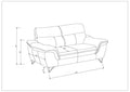 Genuine Leather Loveseat Gray Foam Leather
