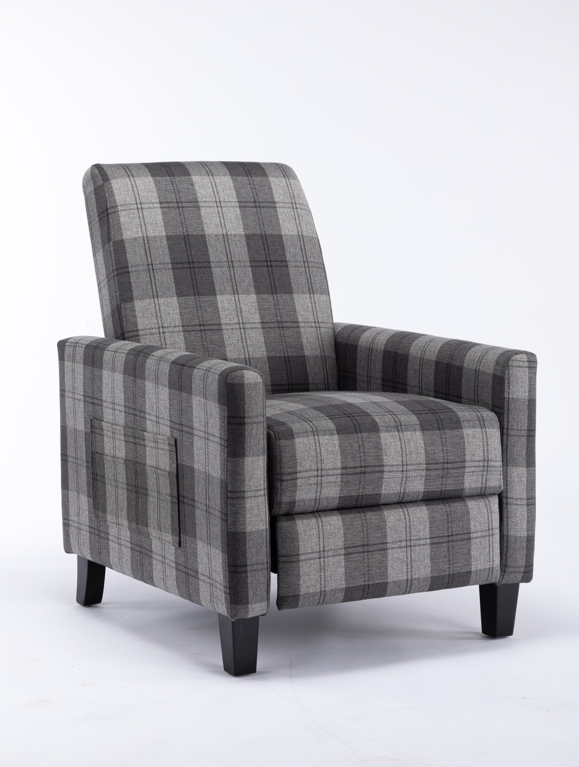 Grey Recline Chair,The Cloth Chair Is Convenient For Home Use, Comfortable And The Cushion Is Soft,Easy To Adjust Backrest Angle Grey Mix Textile