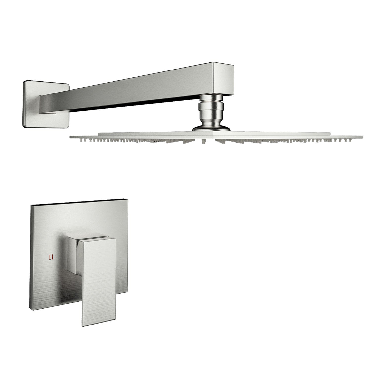 Wall Mounted Shower Faucet In Brushed Nickel Valve Included Brushed Nickel Brass