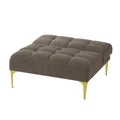 Convertible Sofa Bed Single Chair Futon With Gold Metal Legs Teddy Fabric Taupe Taupe Foam Fabric