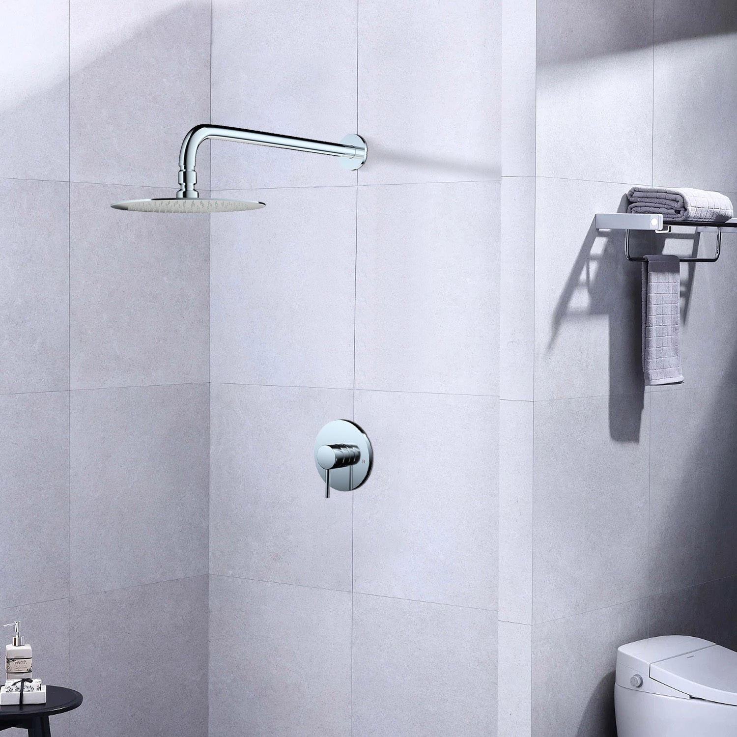 Wall Mounted Shower Faucet In Chrome Valve Included Chrome Brass