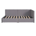 Upholstered Daybed With 2 Storage Drawers Twin Size Sofa Bed Frame No Box Spring Needed, Linen Fabric Gray Twin Gray Upholstered