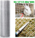 48Inx100Ft 1 2 In 19 Gauge Hardware Cloth Welded Cage Wire Chicken Fence Mesh Rolls Square Chicken Wire Netting Raised Garden Rabbit Fence Snake Fencing Rodent Animals Silver Iron