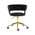 Coolmore Home Office Desk Chair, Vanity Chair, Modern Adjustable Home Computer Executive Chair Swivel Task Chair For Small Space, Living Room, Make Up, Studying Black Polyester