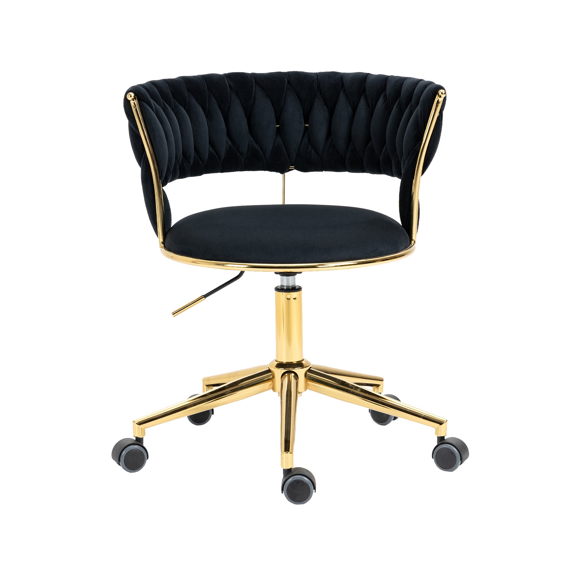 Coolmore Home Office Desk Chair, Vanity Chair, Modern Adjustable Home Computer Executive Chair Swivel Task Chair For Small Space, Living Room, Make Up, Studying Black Polyester