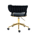 Coolmore Home Office Desk Chair, Vanity Chair, Modern Adjustable Home Computer Executive Chair Swivel Task Chair For Small Space, Living Room, Make Up, Studying Black Polyester