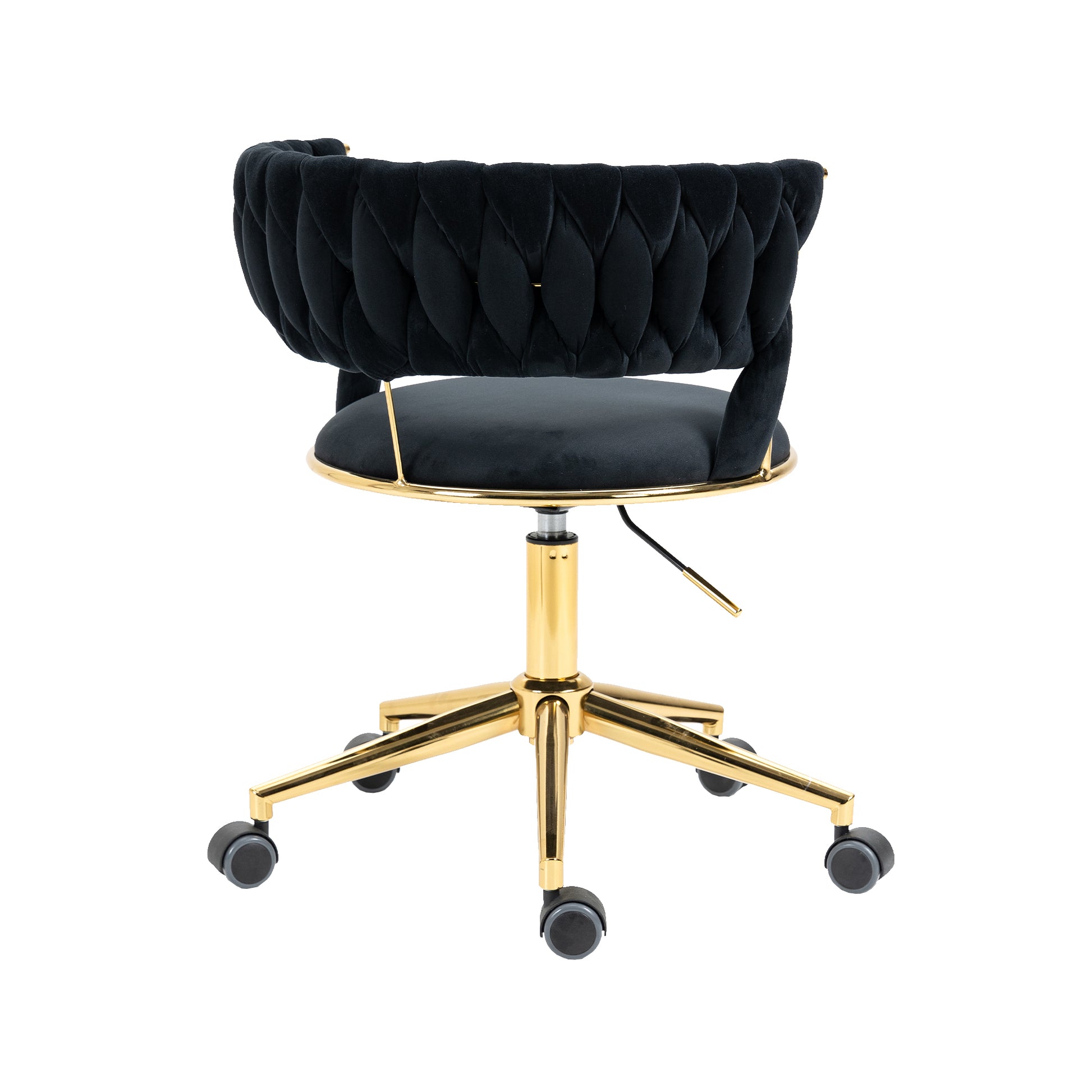 Coolmore Home Office Desk Chair, Vanity Chair, Modern Adjustable Home Computer Executive Chair Swivel Task Chair For Small Space, Living Room, Make Up, Studying Black Polyester