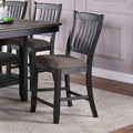 Transitional Dining Room 7Pc Set Dark Coffee Rubberwood Counter Height Dining Table W 2X Shelfs And 6X High Chairs Fabric Upholstered Seats Unique Back Counter Height Chairs Gray Wood Dining Room Solid Wood Rubberwood Rectangular Dining Table With Chair