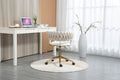 Coolmore Home Office Desk Chair, Vanity Chair, Modern Adjustable Home Computer Executive Chair Swivel Task Chair For Small Space, Living Room, Make Up, Studying Ivory Polyester