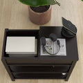 Narrow Sided Table With Drawers And Bottom Partition In Flip Over Design Brown Brown Mdf