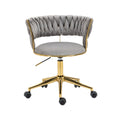 Coolmore Home Office Desk Chair, Vanity Chair, Modern Adjustable Home Computer Executive Chair Swivel Task Chair For Small Space, Living Room, Make Up, Studying Gray Polyester