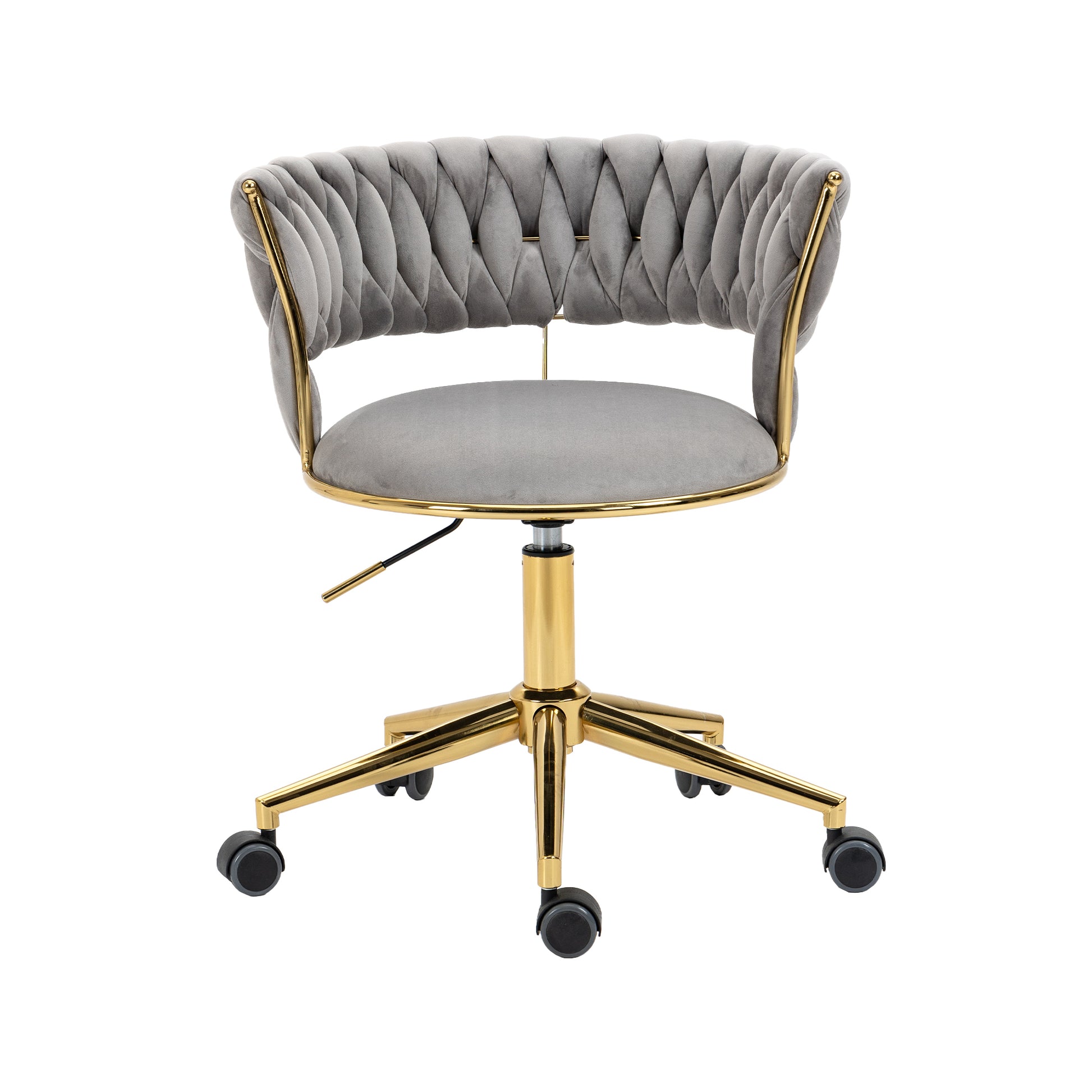 Coolmore Home Office Desk Chair, Vanity Chair, Modern Adjustable Home Computer Executive Chair Swivel Task Chair For Small Space, Living Room, Make Up, Studying Gray Polyester