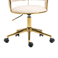 Coolmore Home Office Desk Chair, Vanity Chair, Modern Adjustable Home Computer Executive Chair Swivel Task Chair For Small Space, Living Room, Make Up, Studying Ivory Polyester
