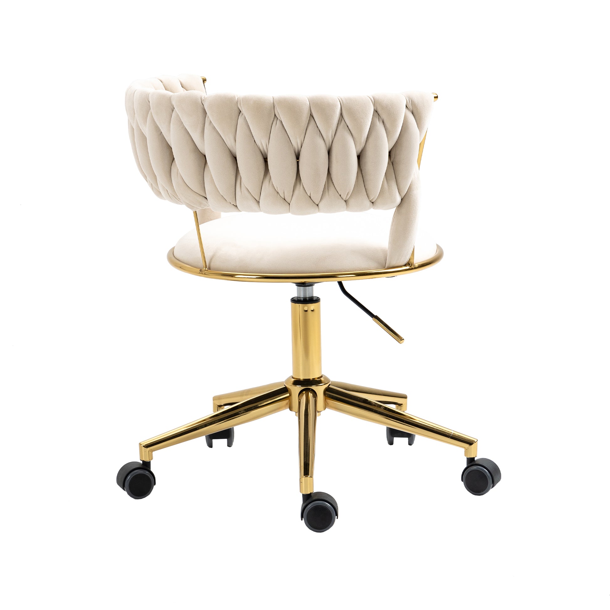 Coolmore Home Office Desk Chair, Vanity Chair, Modern Adjustable Home Computer Executive Chair Swivel Task Chair For Small Space, Living Room, Make Up, Studying Ivory Polyester
