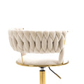 Coolmore Home Office Desk Chair, Vanity Chair, Modern Adjustable Home Computer Executive Chair Swivel Task Chair For Small Space, Living Room, Make Up, Studying Ivory Polyester
