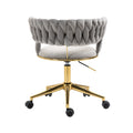 Coolmore Home Office Desk Chair, Vanity Chair, Modern Adjustable Home Computer Executive Chair Swivel Task Chair For Small Space, Living Room, Make Up, Studying Gray Polyester