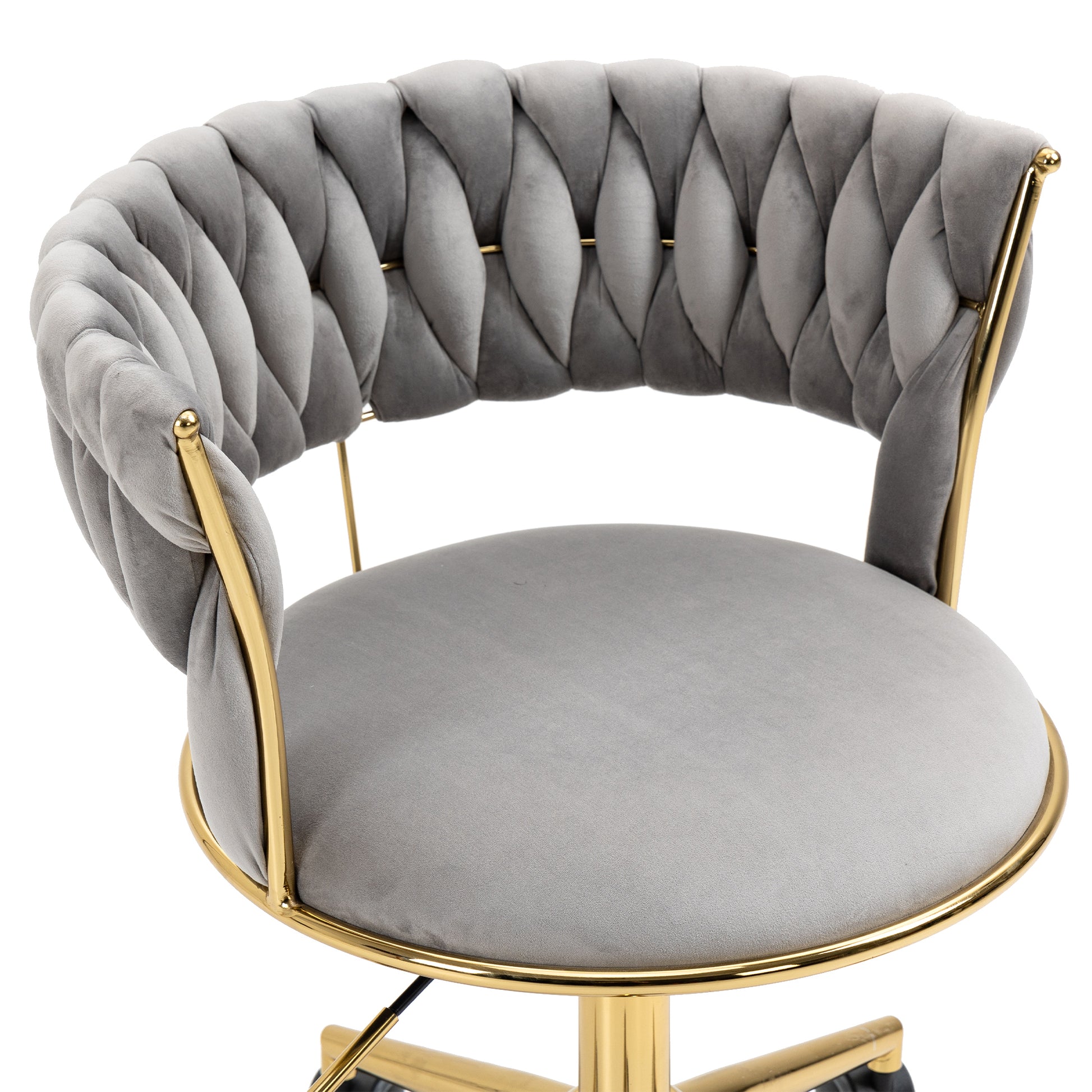 Coolmore Home Office Desk Chair, Vanity Chair, Modern Adjustable Home Computer Executive Chair Swivel Task Chair For Small Space, Living Room, Make Up, Studying Gray Polyester