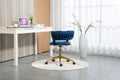 Coolmore Home Office Desk Chair, Vanity Chair, Modern Adjustable Home Computer Executive Chair Swivel Task Chair For Small Space, Living Room, Make Up, Studying Navy Polyester