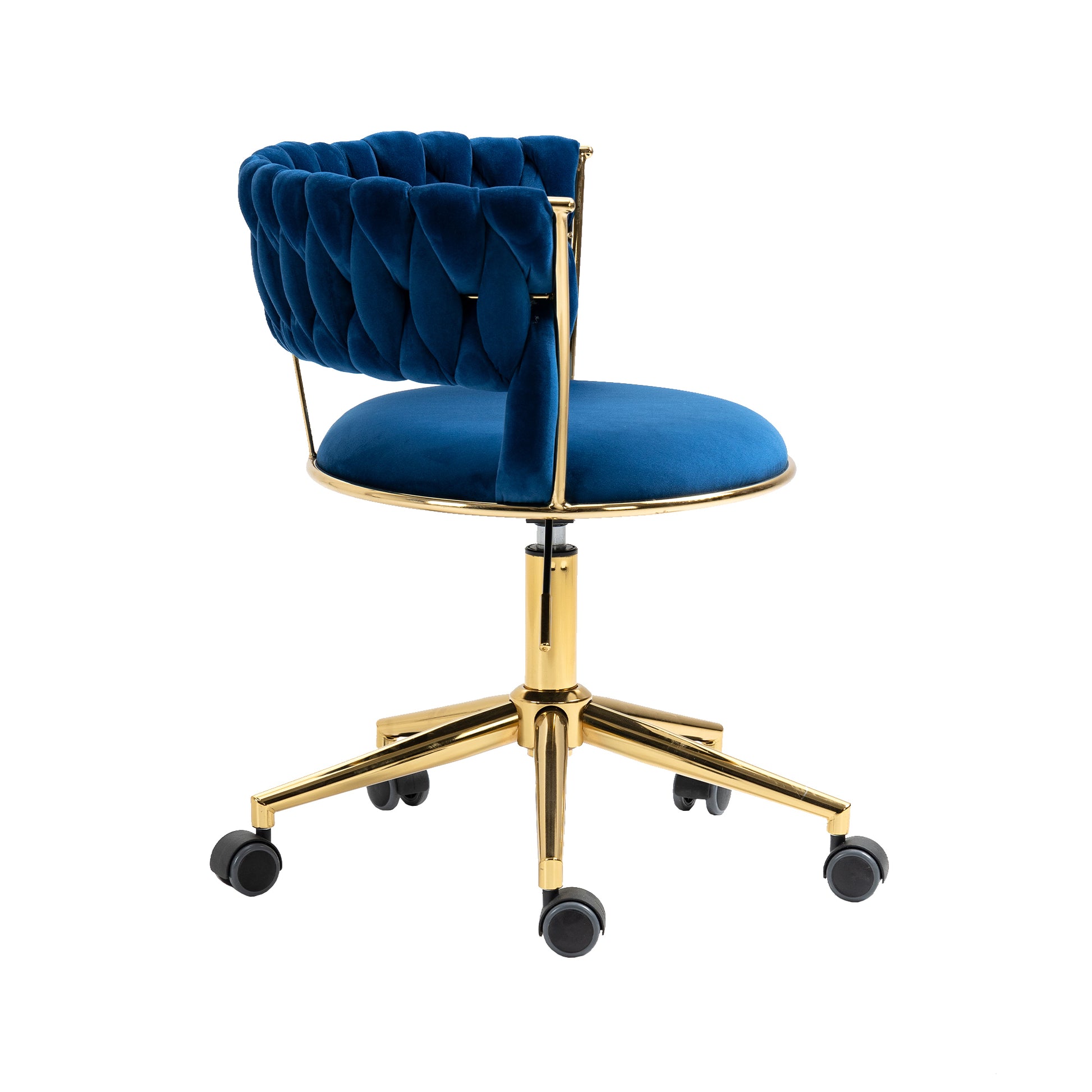 Coolmore Home Office Desk Chair, Vanity Chair, Modern Adjustable Home Computer Executive Chair Swivel Task Chair For Small Space, Living Room, Make Up, Studying Navy Polyester