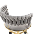 Coolmore Home Office Desk Chair, Vanity Chair, Modern Adjustable Home Computer Executive Chair Swivel Task Chair For Small Space, Living Room, Make Up, Studying Gray Polyester