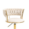 Coolmore Home Office Desk Chair, Vanity Chair, Modern Adjustable Home Computer Executive Chair Swivel Task Chair For Small Space, Living Room, Make Up, Studying Ivory Polyester