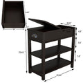 Narrow Sided Table With Drawers And Bottom Partition In Flip Over Design Brown Brown Mdf