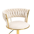 Coolmore Home Office Desk Chair, Vanity Chair, Modern Adjustable Home Computer Executive Chair Swivel Task Chair For Small Space, Living Room, Make Up, Studying Ivory Polyester