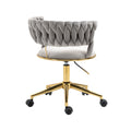 Coolmore Home Office Desk Chair, Vanity Chair, Modern Adjustable Home Computer Executive Chair Swivel Task Chair For Small Space, Living Room, Make Up, Studying Gray Polyester