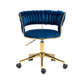 Coolmore Home Office Desk Chair, Vanity Chair, Modern Adjustable Home Computer Executive Chair Swivel Task Chair For Small Space, Living Room, Make Up, Studying Navy Polyester