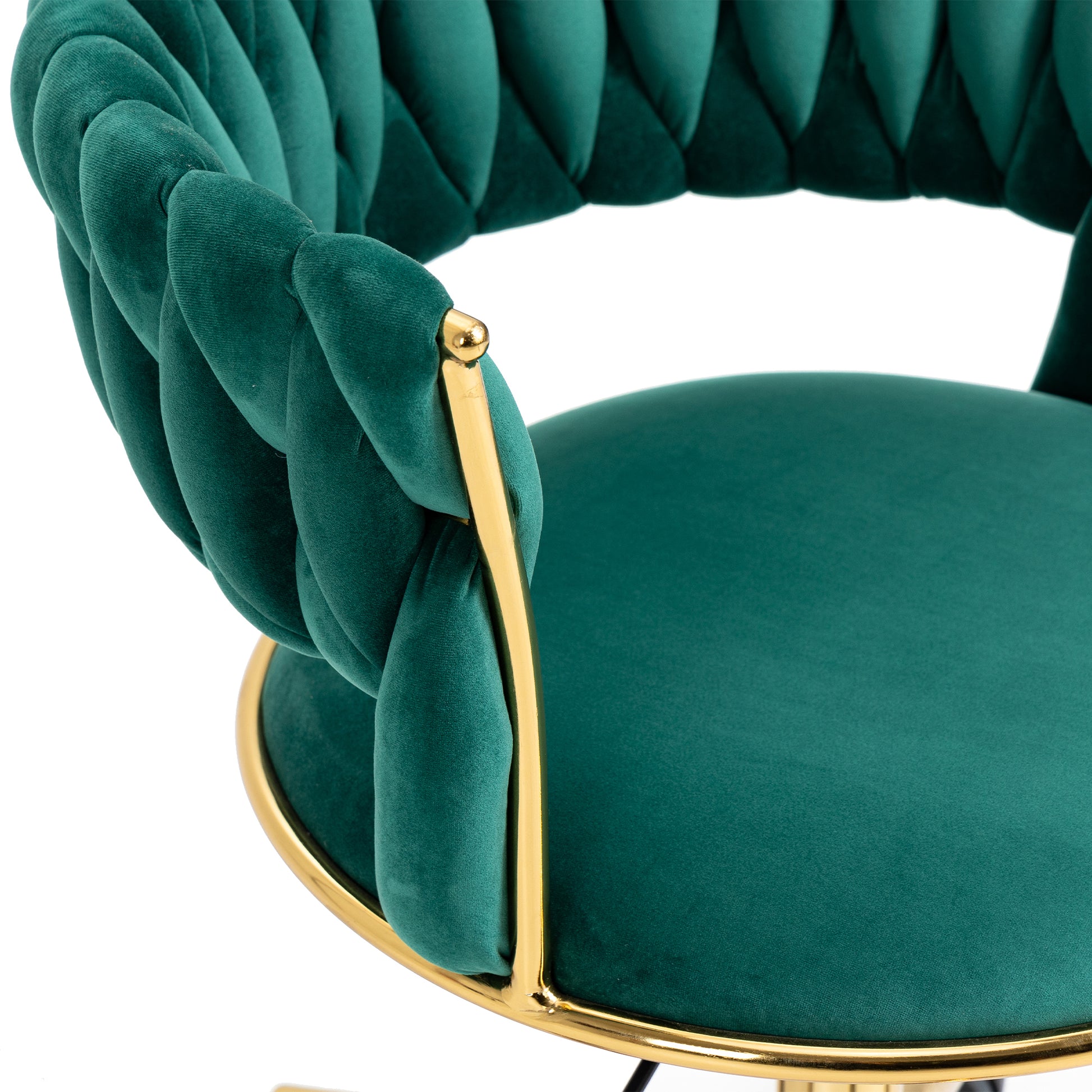 Coolmore Home Office Desk Chair, Vanity Chair, Modern Adjustable Home Computer Executive Chair Swivel Task Chair For Small Space, Living Room, Make Up, Studying Emerald Polyester
