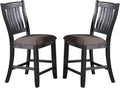 Dark Coffee Classic Wood Kitchen Dining Room Set Of 2 High Chairs Fabric Upholstered Seat Unique Design Back Counter Height Chairs Coffee Dining Room Contemporary,Modern Dining Chairs Rubberwood Slat Back Rubber Wood