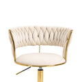 Coolmore Home Office Desk Chair, Vanity Chair, Modern Adjustable Home Computer Executive Chair Swivel Task Chair For Small Space, Living Room, Make Up, Studying Ivory Polyester