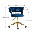 Coolmore Home Office Desk Chair, Vanity Chair, Modern Adjustable Home Computer Executive Chair Swivel Task Chair For Small Space, Living Room, Make Up, Studying Navy Polyester