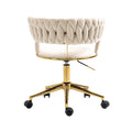 Coolmore Home Office Desk Chair, Vanity Chair, Modern Adjustable Home Computer Executive Chair Swivel Task Chair For Small Space, Living Room, Make Up, Studying Ivory Polyester