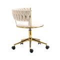 Coolmore Home Office Desk Chair, Vanity Chair, Modern Adjustable Home Computer Executive Chair Swivel Task Chair For Small Space, Living Room, Make Up, Studying Ivory Polyester