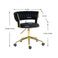 Coolmore Home Office Desk Chair, Vanity Chair, Modern Adjustable Home Computer Executive Chair Swivel Task Chair For Small Space, Living Room, Make Up, Studying Black Polyester