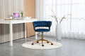 Coolmore Home Office Desk Chair, Vanity Chair, Modern Adjustable Home Computer Executive Chair Swivel Task Chair For Small Space, Living Room, Make Up, Studying Navy Polyester