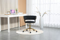 Coolmore Home Office Desk Chair, Vanity Chair, Modern Adjustable Home Computer Executive Chair Swivel Task Chair For Small Space, Living Room, Make Up, Studying Black Polyester