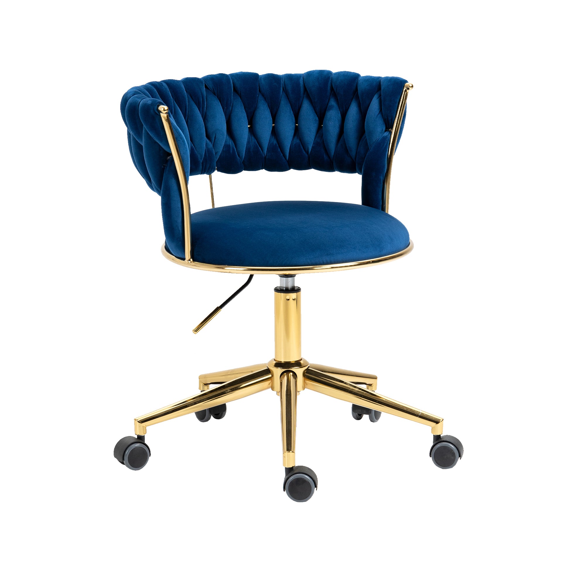 Coolmore Home Office Desk Chair, Vanity Chair, Modern Adjustable Home Computer Executive Chair Swivel Task Chair For Small Space, Living Room, Make Up, Studying Navy Polyester