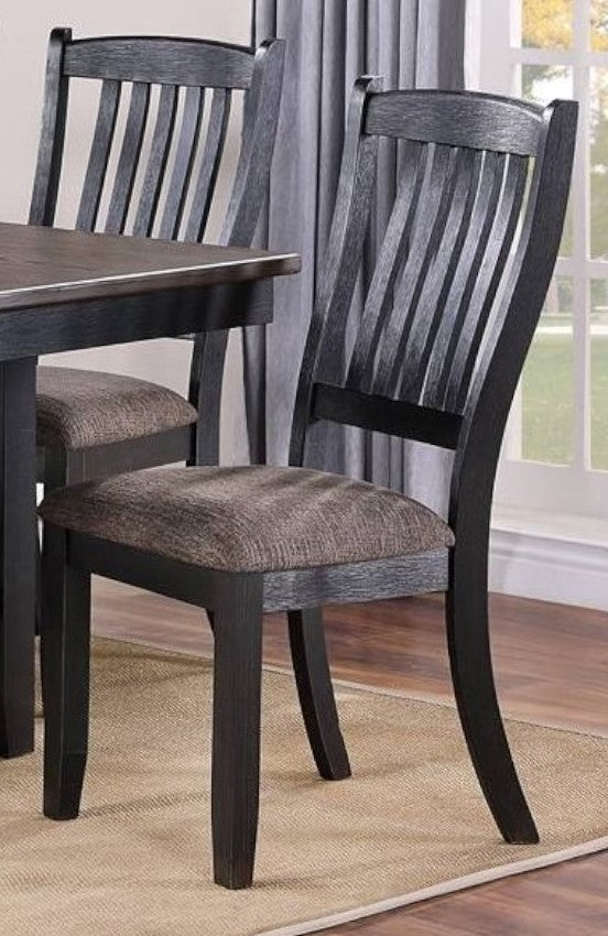 Transitional Dining Room 7Pc Set Dark Coffee Rubberwood Dining Table W Shelf And 6X Side Chairs Fabric Upholstered Seats Unique Back Chairs Gray Wood Dining Room Solid Wood Rubberwood Rectangular