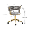 Coolmore Home Office Desk Chair, Vanity Chair, Modern Adjustable Home Computer Executive Chair Swivel Task Chair For Small Space, Living Room, Make Up, Studying Gray Polyester