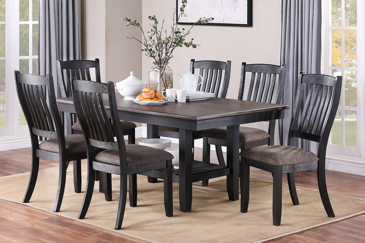 1Pc Dining Table Dark Coffee Finish Kitchen Breakfast Dining Room Furniture Table W Storage Shelve Rubber Wood Coffee Gray Dining Room Contemporary,Modern Rubberwood Solid Wood