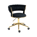 Coolmore Home Office Desk Chair, Vanity Chair, Modern Adjustable Home Computer Executive Chair Swivel Task Chair For Small Space, Living Room, Make Up, Studying Black Polyester